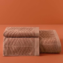 Taç Boutique Taç Butik Brüj Pamuk Yüz Havlusu Kiremit 50x85