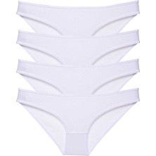 Leopardess 4 adet Süper Eko Set Likralı Kadın Slip Külot Beyaz