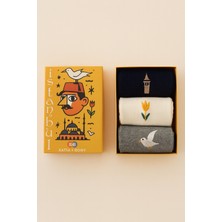 Katia & Bony Özel İstanbul Koleksiyonu Kutulu 3'lü Şehir İkonları Unisex Çorap Seti