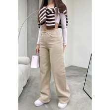 My Arja Kadın Yüksekbel %5 Likralı Wide Leg (Palazzo) Esnek Jeans (Yeni Sezon)