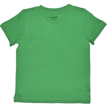 Organickid Basic Erkek Çocuk Flamlı Yeşil Kısa Kol T-Shirt