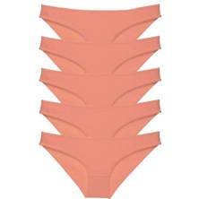 Leopardess 5 adet Süper Eko Set Likralı Kadın Slip Külot Pudra