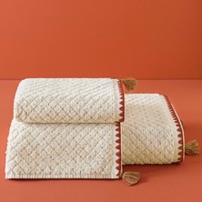 Taç Boutique Taç Butik Brüj Pamuk Banyo Havlusu Ekru 70x140