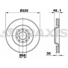 Braxis On Fren Dısk Aynası Havalı A4 A6 2.0 / 2.0 Tfsı / 2.0 Tdı / 2.5 Tdı / 2.7 Tdı / 3.0 / 3.2 Fsı / 4.2 Quattro 00