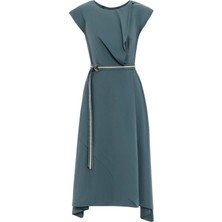 Kameya Kemerli Asimetrik Elbise 25S40765