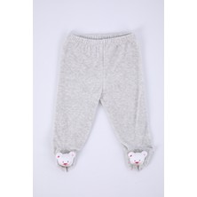 Baby Hola Kadife Oyuncaklı Kız Erkek Bebek Çocuk Pantolon Beyaz AYI03-1521