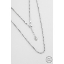 So CHIC Milano 18 Ayar Beyaz Altın Kaplama 43 Cm Gümüş İtalyan Kolye