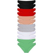 Leopardess 12 adet Süper Eko Set Likralı Kadın Slip Külot Set