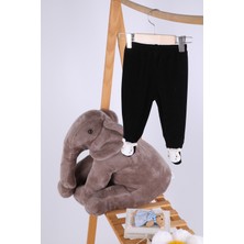 Baby Hola Kadife Oyuncaklı Kız Erkek Bebek Çocuk Pantolon Siyah İNEK03-1521