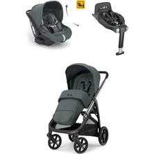 Inglesina Aptica Glam Tek El ile Açılabilen Çift Yön Bebek Arabası Yatabilen Ana Kucağı Baza 3lü Set