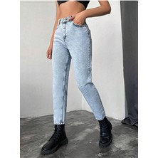 My Arja Dar Paça Yüksek Bel Kadın Jean Slim Fit Kot Pantolon – Esnek Denim, Şık Siluet, Günlük ve Ofis Kullanımı Için