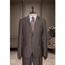 İlayda Emir Regular Kesim, Kırlangıç Yaka, Iki Düğmeli, Blazer, Erkek Takım Elbise, Kahverengi