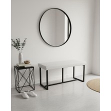 Özcan Mobilya Aksesuar 105×40 Siyah Metal Ayaklı Bench Puf Bank Antre Mutfak Salon Yatak Odası Puf Bank 105×40