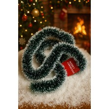 Okavango Yılbaşı Ağacı Süsü Çam Ağacı Süsü Tüylü Süs Çok Amaçlı Kullanım Garland (Yeşil Beyazlı)