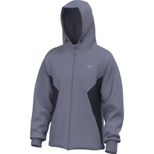 Mizuno Athletics Sweat Jacket Erkek Kapüşonlu Fermuarlı Sweatshirt Gri / Lacivert