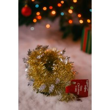 Okavango Yılbaşı Ağacı Süsü Çam Ağacı Süsü Tüylü Süs Çok Amaçlı Kullanım Garland (Gold Beyaz Yapraklı)
