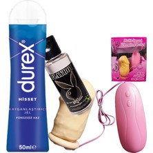 Durex Hisset Pürüzsüz Hazlar 50 ml Jel + Yıkanabilir 5 cm Uzatmalı 13 Titreşimliprezervatif + Hediye
