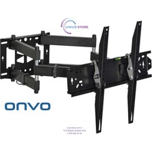 Onvo 85” Inç Uyumlu Televizyon Hareketli Duvar Askı Aparatı-90 kg Taşıma Kapasitesi