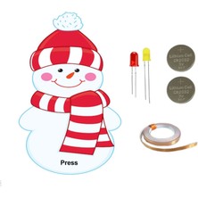 Eding Yeni Yıl Yılbaşı  Kardan Adam   Kağıt Devre Kiti Stem   - CR2032,LED,BAKIR Iletken Bant 2 Metre