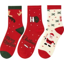 Okavango 3'lü Yılbaşı Çorapları, Yılbaşı Desenli Renkli Çorap, Yılbaşı Çorabı, Erkek Çorabı, Kadın Çorabı, Yılbaşı Hediyesi, Yılbaşı Süsü (36-40)