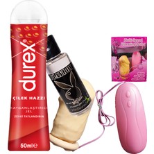 Durex Çilekli Jel 50 ml + Yıkanabilir 5 cm Uzatmalı 13 Titreşimliprezervatif + Hediye