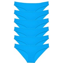 Leopardess 6 adet Süper Eko Set Likralı Kadın Slip Külot Mavi