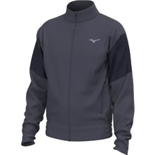 Mizuno Athletics Track Jacket Erkek Fermuarlı Sweatshirt  Gri / Lacivert