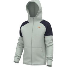Mizuno Athletics Rb Erkek Kapüşonlu Fermuarlı Sweatshirt Gri / Lacivert