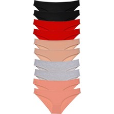 Leopardess 10 adet Süper Eko Set Likralı Kadın Slip Külot