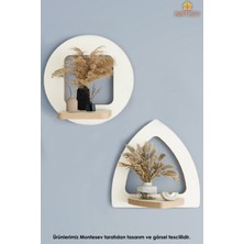 Montesev Ahşap Dekoratif Duvar Rafı 2 Li Set ( MTS-184 )