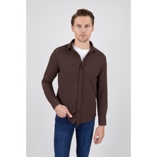 Paco Romano Erkek Kahverengi Örme Gömlek