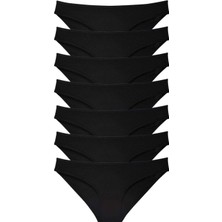 Leopardess 7 adet Süper Eko Set Likralı Kadın Slip Külot Siyah