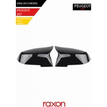 Raxon Peugeot 207 2006-2012 Batman & Yarasa Ayna Kapağı – Parlak Piano Black Sport