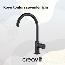 Creavit Alfa Mat Siyah Eviye Bataryası AL8500S