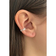 Deliksiz Kalp Model Earcuff Kıkırdak Küpe 18K Kaplama Küpe 1 Adet