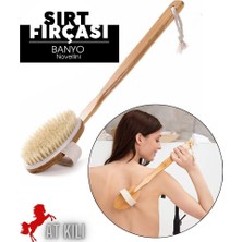 KaktüsKedi Novellini Doğal Banyo Sırt ve Selülit Fırçası Bambu Saplı At Kılı 716166