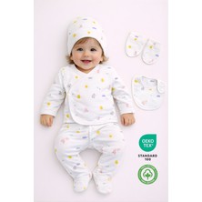 Sezgibaby Kız Bebek Desenli5'li Hastane Çıkışı Zıbın Yenidoğan Seti %100 Pamuk