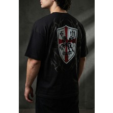 Liber Dark Knight - %100 Pamuk Siyah Oversize Tshirt