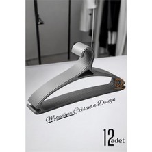 Skygo Tasarım Askı Seti 12 ADET Elbise Askısı M.Crisanta GRİ