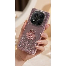 MobaxAksesuar Xiaomi Redmi Note 14 Pro Plus Kılıf Taşlı Kuğu Kabartmalı Pırıltılı Parlak Silikon Kapak Bs1