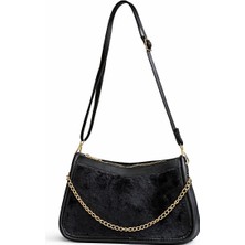 Tandi Bags Hardy Peluş Baget ve Çapraz Çanta Siyah