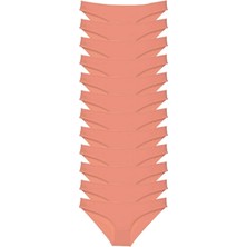 Leopardess 12 adet Süper Eko Set Likralı Kadın Slip Külot Pudra