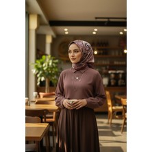 Afvente Gül Desen Pudra Pamuk Eşarp