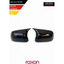 Raxon Skoda Octavıa Mk2 2009-2013 Batman & Yarasa Ayna Kapağı – Parlak Piano Black Sport