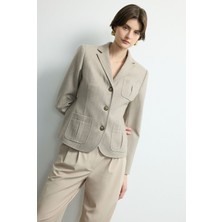 Love My Body Moda Tutkusu Cep Detaylı Ceket Bej 119M2214000