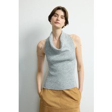 Love My Body Moda Tutkusu Balıkçı Yaka Triko Kazak Gri 139M2275000