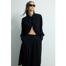 Love My Body Moda Tutkusu Önden Düğmeli Uzun Gömlek Lacivert 130M2241000
