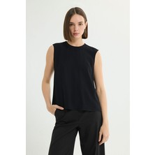 Love My Body Bisiklet Yaka Arkası Çıt-Çıt Detaylı Kolsuz Bluz Siyah 130L9791000