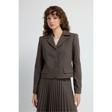 adL Gabardin Cep Detaylı Ceket Kahve 11945682000