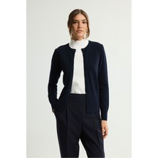 Love My Body Yuvarlak Yaka Triko Hırka Lacivert 134L9641000